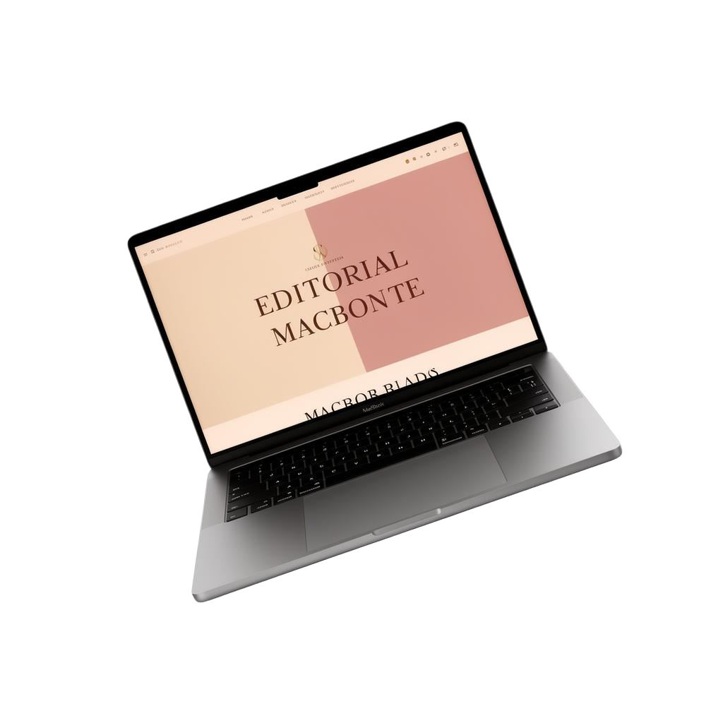 Notebook mockup com identidade visual